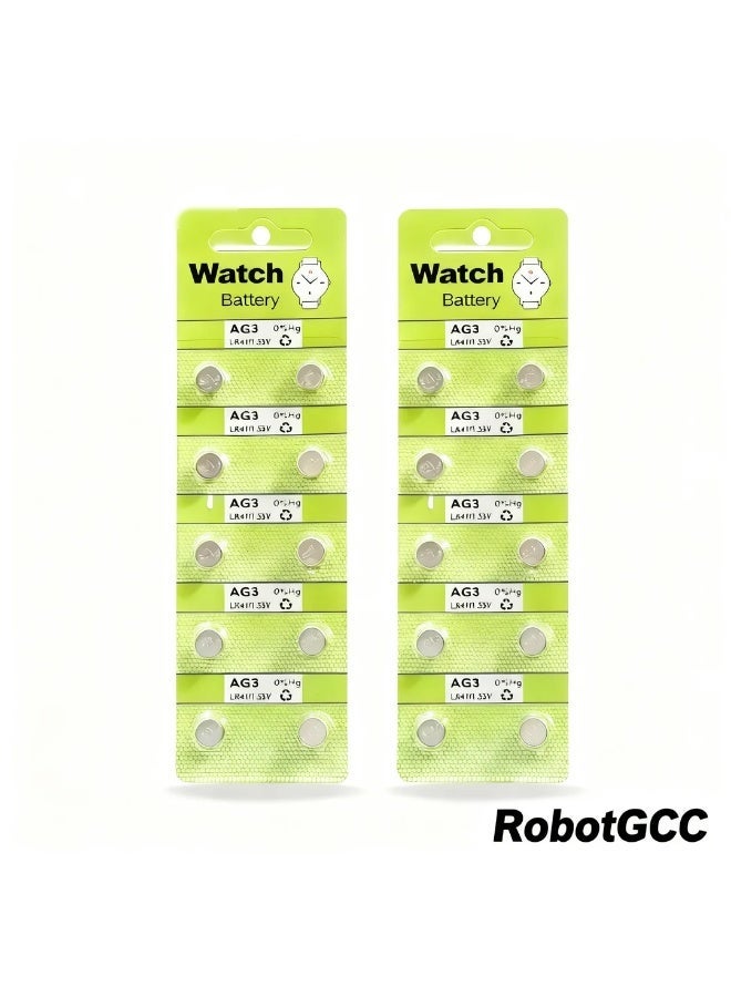 وبوت جي سي سي بطارية زر قلوية AG3 LR41 بجهد 1.55 فولت – عبوة 20 حبة (2 عبوات × 10) | متوافقة مع LR41 / 192 / 384 | بطارية صغيرة للساعات، الآلات الحاسبة، مؤشرات الليزر والأجهزة الإلكترونية الدقيقة - Image 1